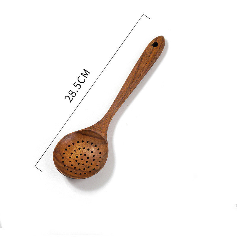 Teak Unlacquered Solid Wood Spatula Non-Stick Wok Stir-Fry Spatula