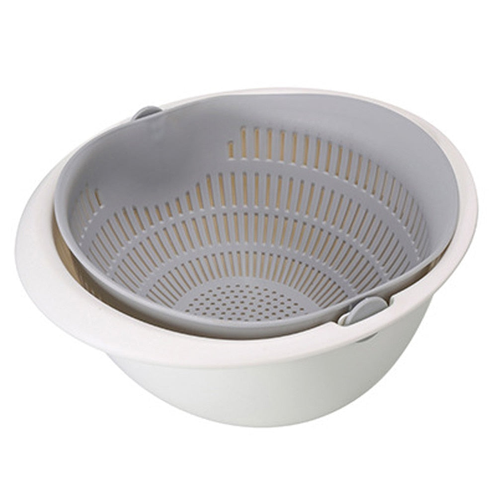 Portable detachable double-layer hollow fruit and vegetable cleaning drain basket Washed rice noodles