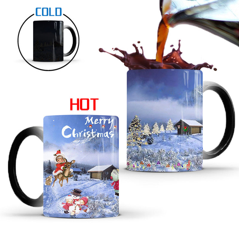 Merry Christmas Magic Mug Temperature Color Changing Mugs Heat Sensitive Cup Coffee Tea Milk Mug Novelty Gifts for Kids