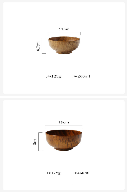 Wooden Bowl Japanese Style Wood Rice Soup Bowl Salad Bowl Food Container Large Small Bowl for Kids Tableware Wooden Utensils