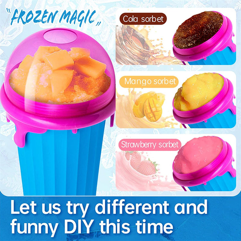Large Capacity Slushy Cup Summer Squeeze Homemade Juice Water Bottle Quick-Frozen Smoothie Sand Cup Pinch Fast Cooling Magic Ice Cream Slushy Maker Beker Kitchen Gadgets