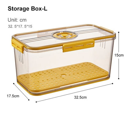 Refrigerator Storage Box Kitchen Storage Container Food Grade PET Plastic Transparent Thickened Timekeeping Frozen Organizer Box