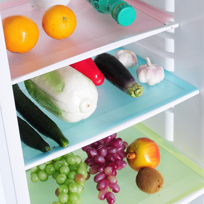 4pcs/set Refrigerator Pad Antibacterial Antifouling Mildew Refrigerator Mats Moisture-proof Waterproof Pad Tailorable Fridge Mats