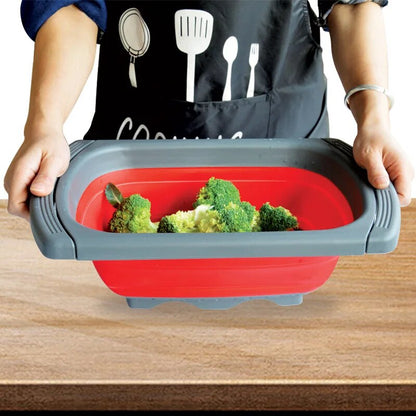 Collapsible Kitchen Strainer Noodles Fruit Vegetable Washing Strainers Bowls Foldable Colander Drain Folding Baskets