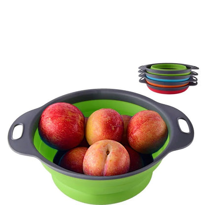 Foldable Fruit Bowl Basket Household Clean Rice Wash Sieve Machine Vegetable Manual Collapsible Drainer Kitchen Cooking Tool