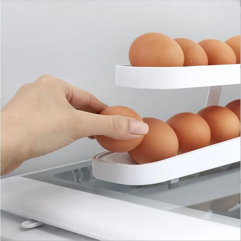 Refrigerator egg rolling storage rack egg dispenser