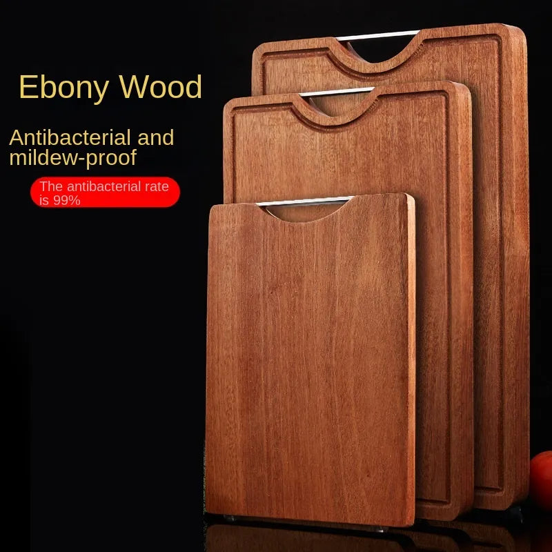 Solid wood ebony wood antibacterial and anti-mildew kitchen board Vegetable cutting board Double-sided chopping blocks