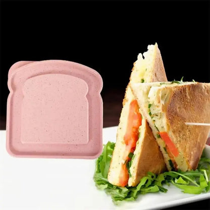 Portable Silicone Sandwich Toast Bento Box With Handle Lunch Food Container Microwavable Picnic, Work Lunch Box