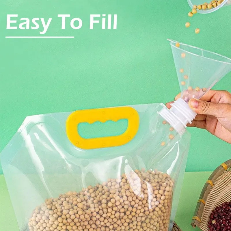 5/10PC Portable Food Packaging Bag Grain Sealed Bag Insect-proof Moisture-proof Fresh-keeping Storage Food Grade Kitchen Storage