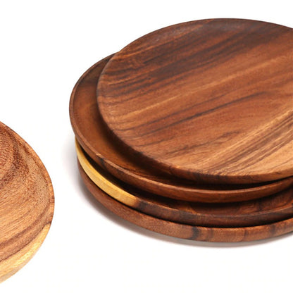 Solid Wood Round Plate