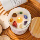 Natural Crystal Stone Aromatherapy Candle Soy Wax