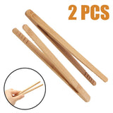 Natural Bamboo Wooden Toaster Tongs - Stylish and Durable Tool for Your Daily Toast Needs