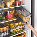 Refrigerator Storage Box Kitchen Storage Container Food Grade PET Plastic Transparent Thickened Timekeeping Frozen Organizer Box