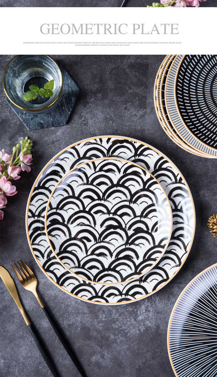 Nordic Style Internet Popular Japanese Style Steak Breakfast Plate Creative Ceramic